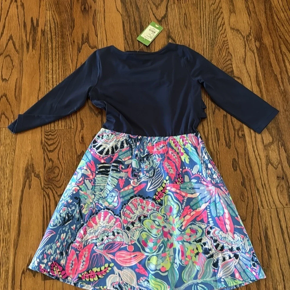 Lilly Pulitzer girls hazel dress in multi fantasy Garden size large NWT